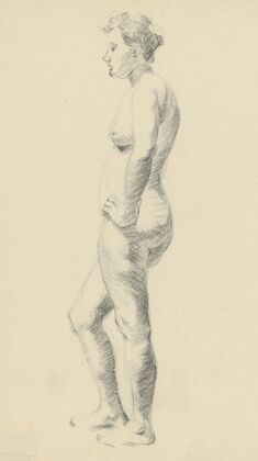 Study of Standing Female Nude – From the Side