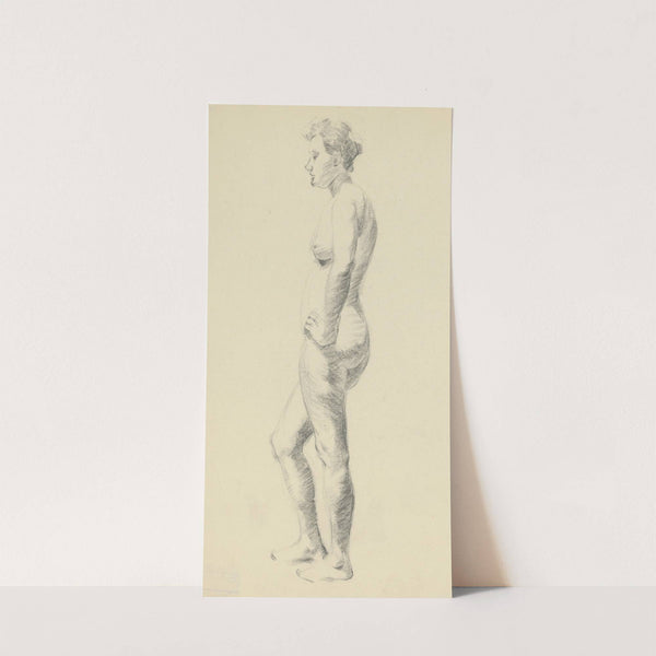 Study of Standing Female Nude - From the Side by Štefan Polkoráb