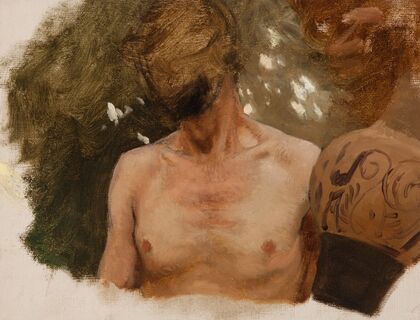 Study of the Bust of a Naked Youth with a Vase