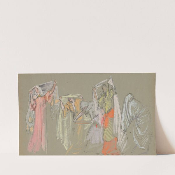 Study of the captive virtues, for ‘The Castle of the Maidens’ (1989) by Edwin Austin Abbey