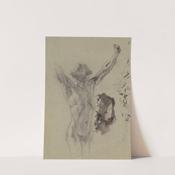 Study of the Figure and Head of Christ in 'Christ on the Cross and Mary Magdalene' by Mosè Bianchi