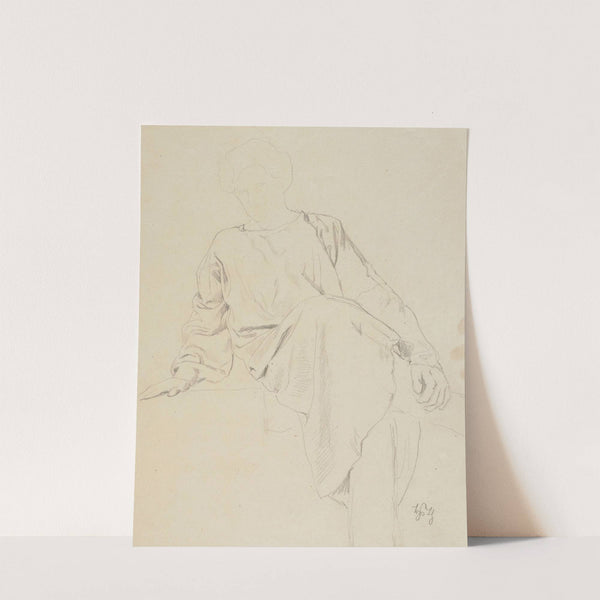 Study of the Figure of a Sitting Man in a Tunic (1865 - 1924) by Hans Thoma