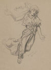Study of the figure of a young woman in a long robe (1880 - 1900)