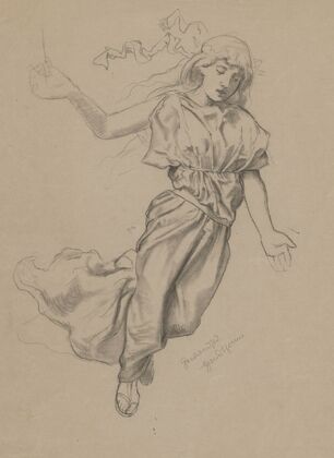 Study of the figure of a young woman in a long robe (1880 - 1900)