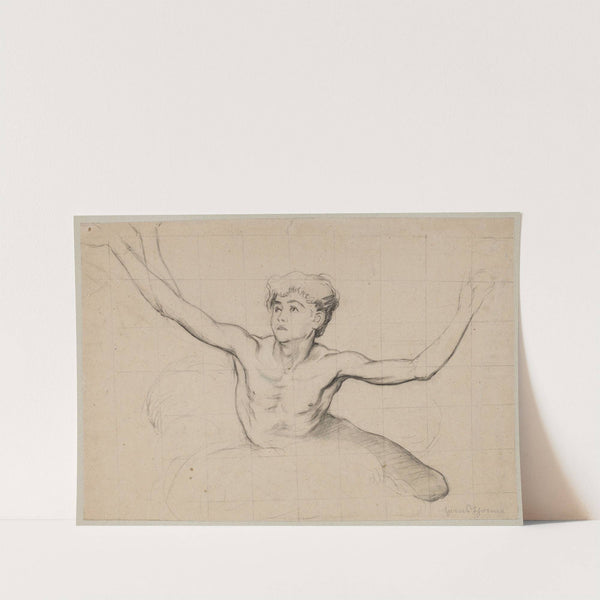 Study of the Figure of Semi-Nude Young Man with Outstretched Hands (1907) by Hans Thoma