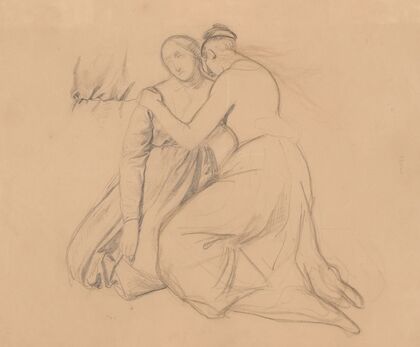 Study of the figure to the group of the Virgin Mary and Mary Magdalene to the painting ‘Entombment’