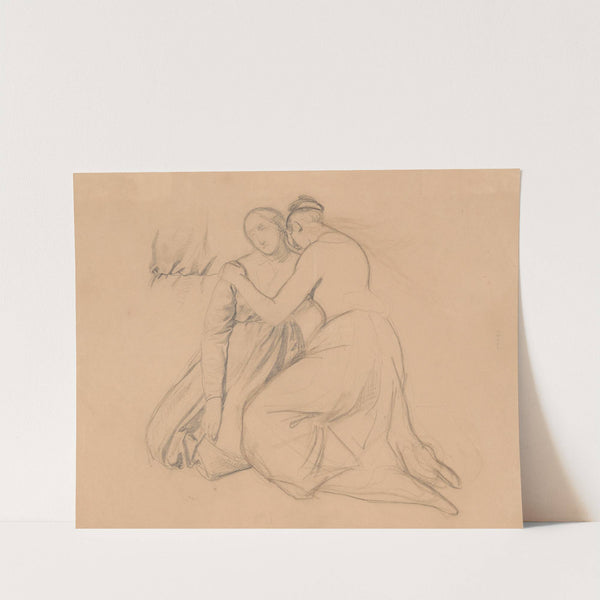 Study of the figure to the group of the Virgin Mary and Mary Magdalene to the painting 'Entombment' by Józef Simmler