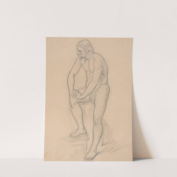 Study of the king figure for the painting 'Death of Barbara Radziwiłł' (nude, variant) by Józef Simmler