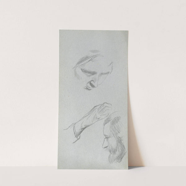 Study of Two Faces and a Hand (1860s) by Ernest Meissonier