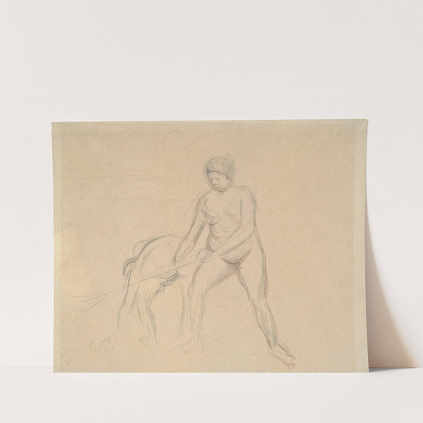 Study of Two Female Figures (mid to late 19th century) by Camille Pissarro