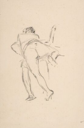 Study of two figures, one lunging at the other