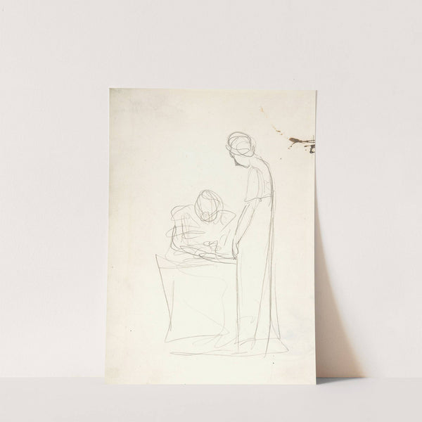 Study of Two Figures; One Seated, the Other Standing by George Romney