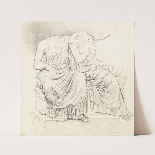 Study of Two Headless Classical Statues by James Ward