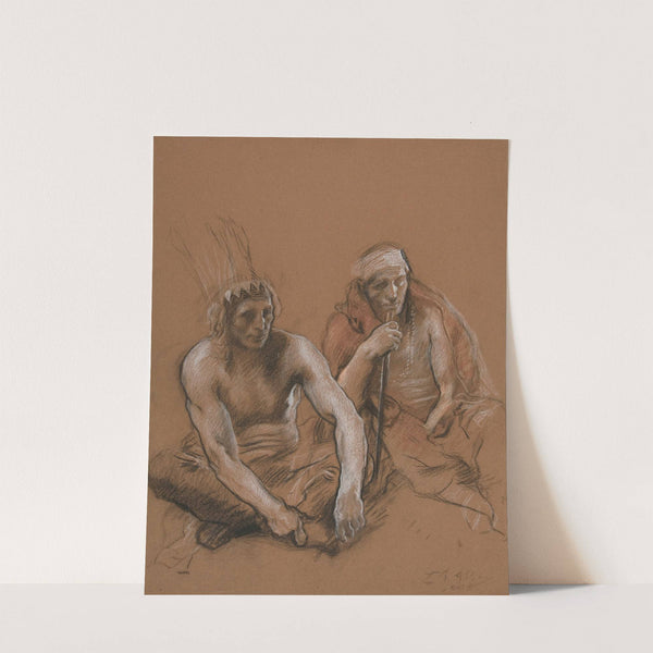 Study of two Indians for ‘Penn’s Treaty,’ mural at the state capitol building in Harrisburg, Pennsylvania (1981) by Edwin Austin Abbey