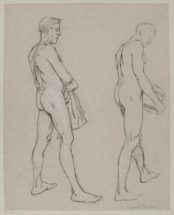 Study of Two Male Nudes (1890)