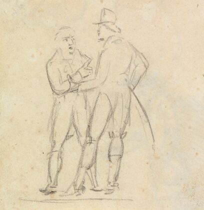 Study of Two Men Standing, While in Conversation