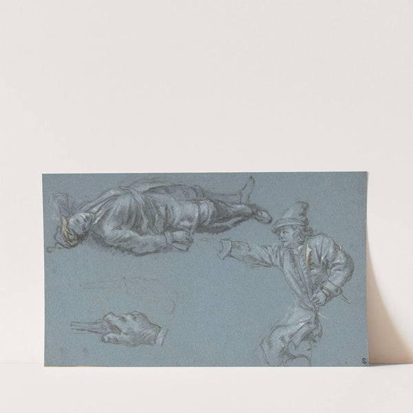 Study of Two Soldiers and a Hand (17th century) by Adam Frans van der Meulen