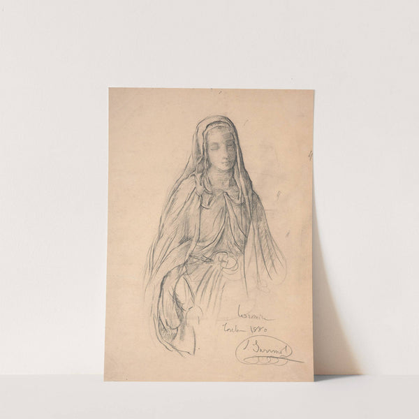 Study of Virgin for ‘Le Rosaire’ (1880) by Louis Janmot