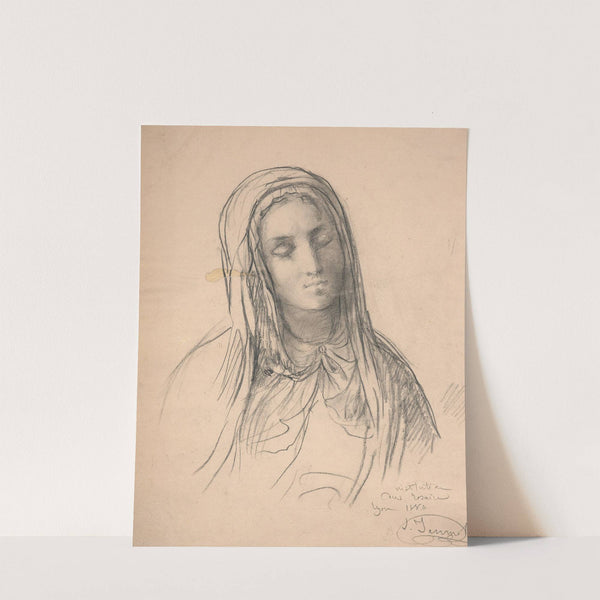 Study of Virgin for ‘Le Rosaire’ (1880) by Louis Janmot