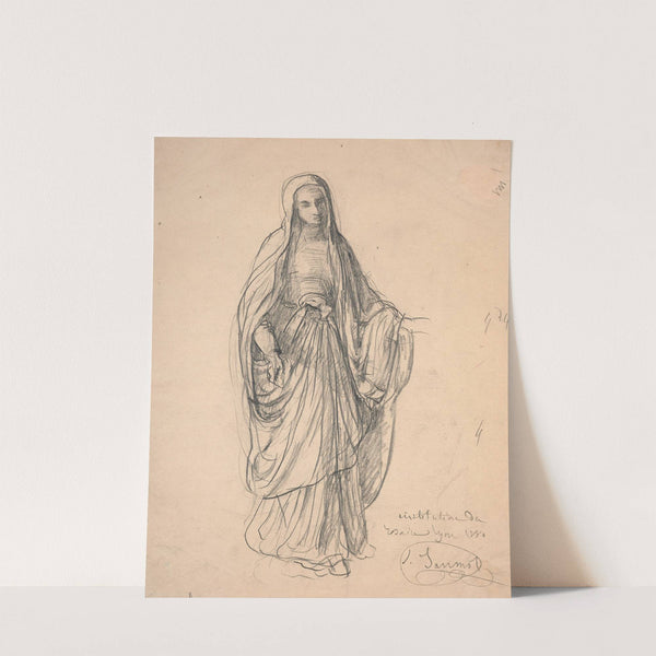 Study of Virgin for ‘Le Rosaire’ (1880) by Louis Janmot