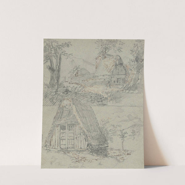 Study sheet; Farmhouses by Francesco Londonio