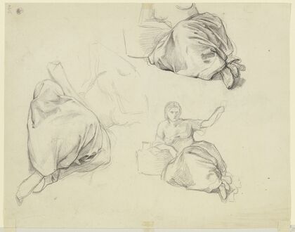 Study sheet; Female grape picker (ca. 1856)