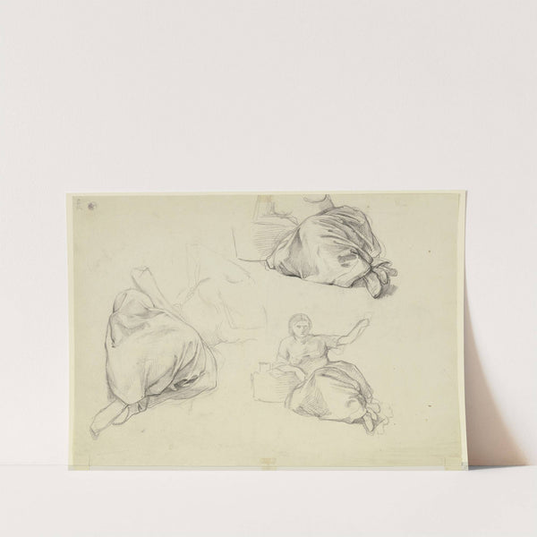 Study sheet; Female grape picker (ca. 1856) by Jakob Becker