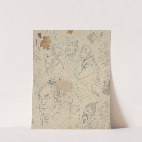 Study sheet; Heads by Fritz Bamberger