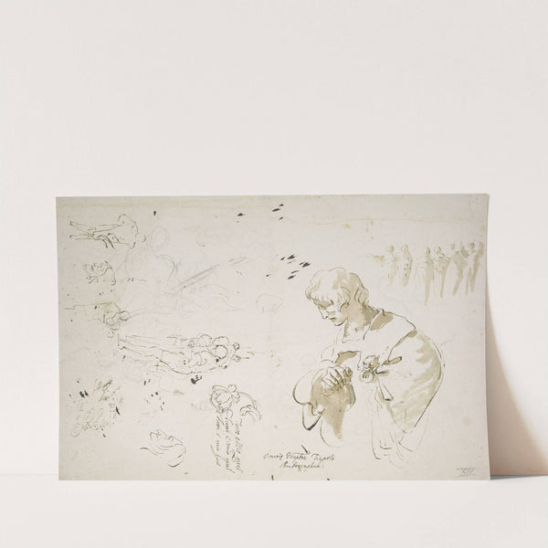 Study sheet with a young man in profile, looking left; studies of figures and heads (ca. 1725 – 1730) by Giovanni Battista Tiepolo