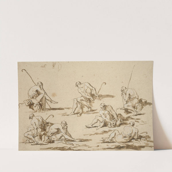Study Sheet with Seated Figures (1705-15) by Alessandro Magnasco