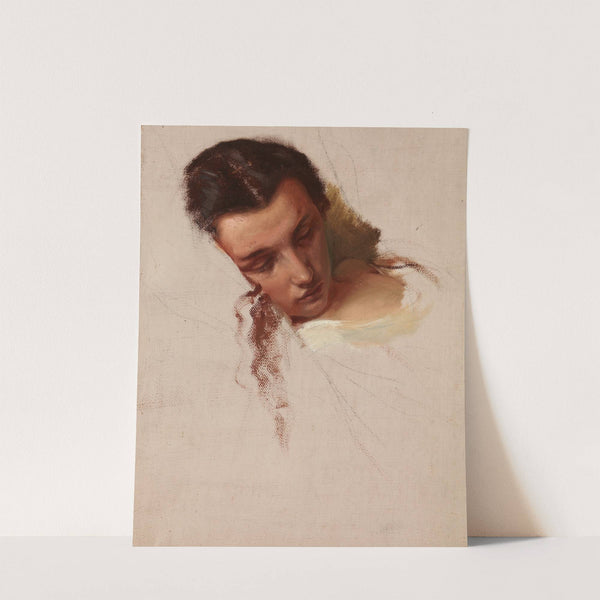 Study to the Painting 'The Death of Barbara Radziwiłł – Head of Quinn Barbara' by Józef Simmler