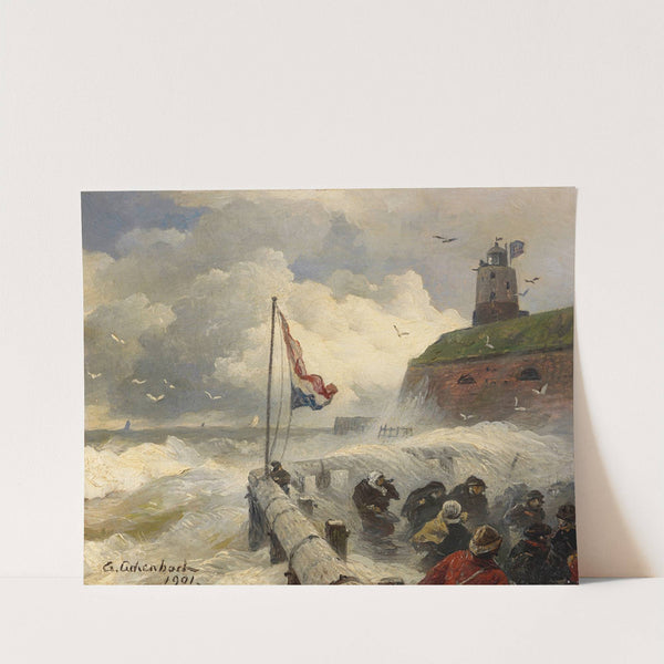 Stürmische Brandung an der Mole (1901) by Andreas Achenbach