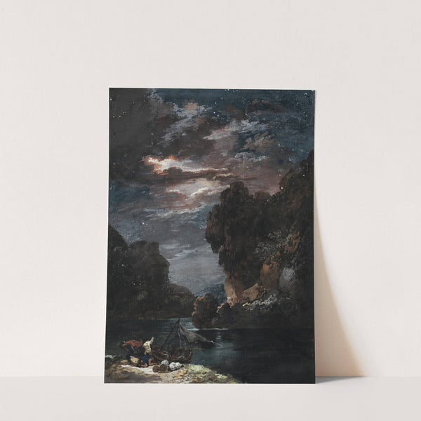 Stürmische Mondnacht im Gebirge by Johann Georg Wagner