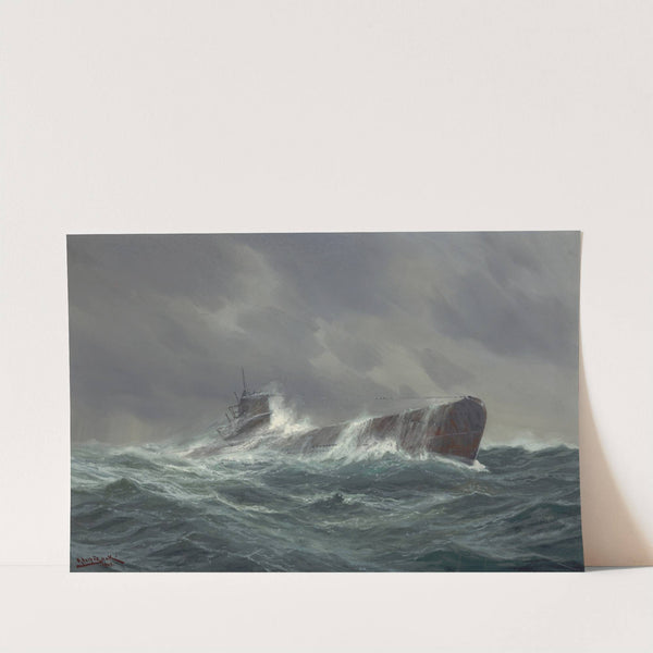 Submarine at sea by Adolf Bock