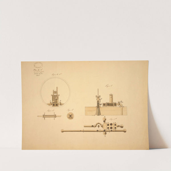 Submarine. Pumps, cocks, water chamber, and anchor for 'plunging boat' by Robert Fulton