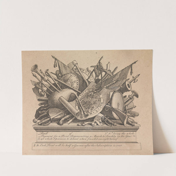 Subscription Ticket for The March to Finchley by William Hogarth