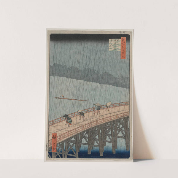 Sudden Shower over Shin-Ōhashi Bridge and Atake, from the series One Hundred Famous Views of Edo (1857) by Andō Hiroshige