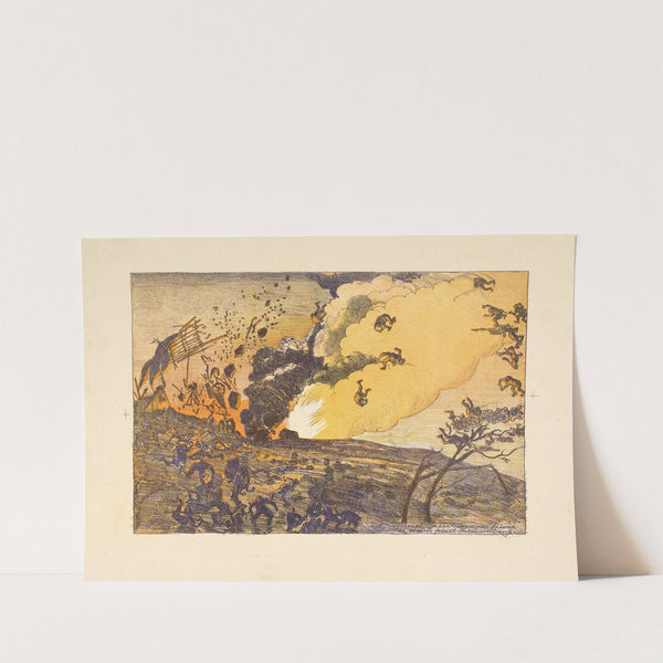 Südl. Kriegsschauplatz. Wirkung einer Mine in einer feindl. Artil. stellung (1914-1918) by Oskar Laske