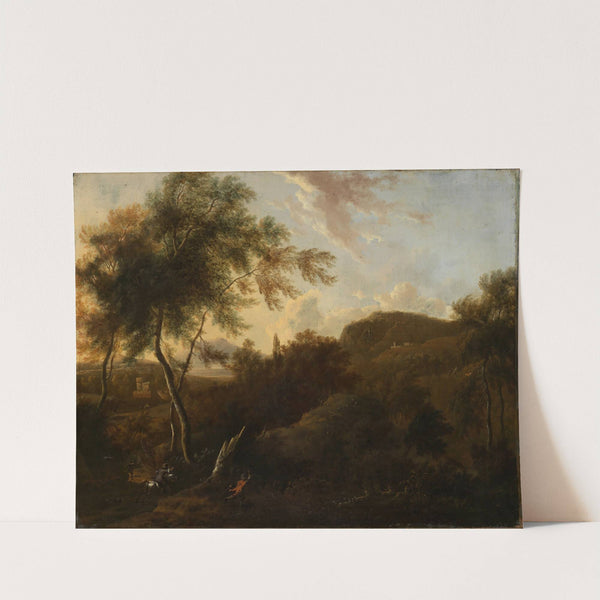 Südliche Landschaft mit einem Jäger auf Hirschjagd by Frederik de Moucheron