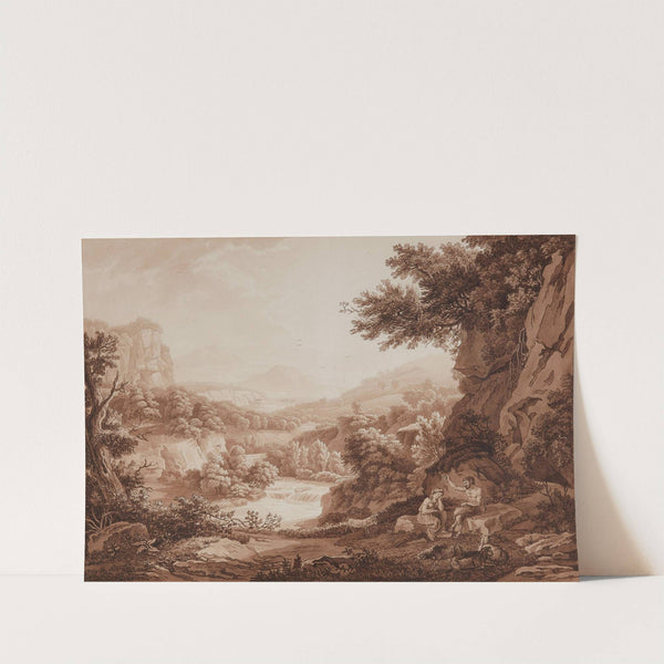 Südliche Landschaft mit Satyr und einer Schäferin (1787) by Albert Christoph Dies