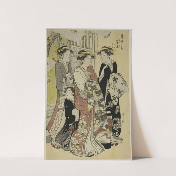 Sugawara of the Tsuruya with Attendants Mumeno and Takeno (c. 1787) by Chōbunsai Eishi