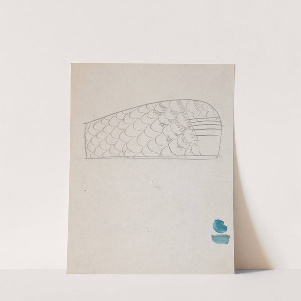 Suggested treatments of Auditorium for Theatre and Concert Hall, New York World's Fair 1939. Sketch for unlettered scheme (fishscale pattern) by Winold Reiss