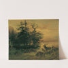 Suhlende Hirsche am Ufer eines Bergsees (1850) by Friedrich August Matthias Gauermann