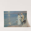 Summer evening on the beach at Skagen. The painter and his wife by Peder Severin Krøyer