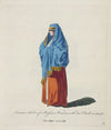 Summer habit of a Russian woman with her cloak on in 1765. Femme Russe avec sa coësse. (1757-1772)