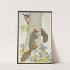Summer motif with squirrels and blue flowers by Thorolf Holmboe
