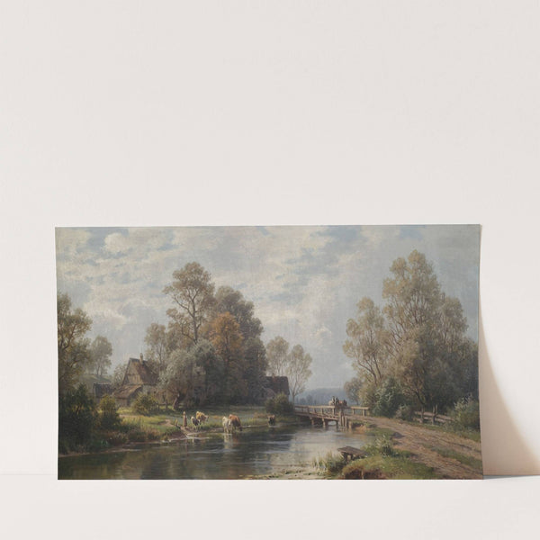 Summer River Landscape near a Farmstead by Paul Weber