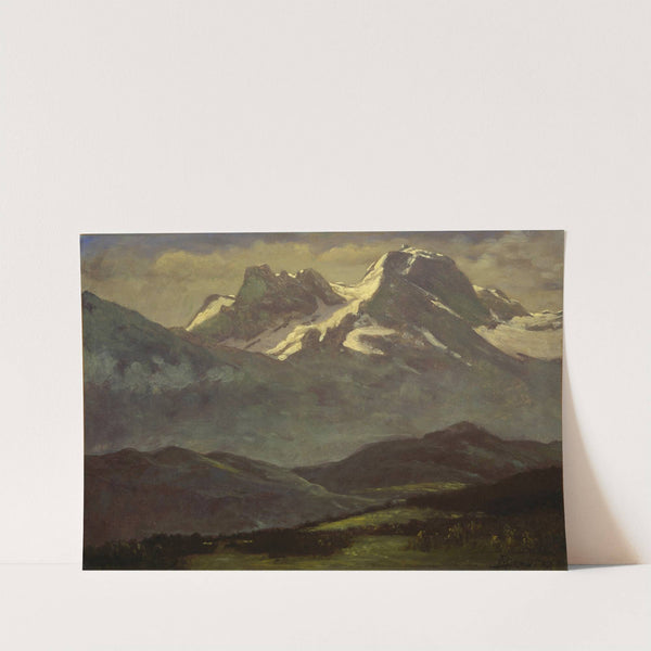 Summer Snow on the Peaks or Snow Capped Mountains by Albert Bierstadt