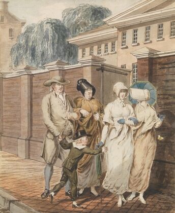 Sunday Morning in front of the Arch Street Meeting House, Philadelphia