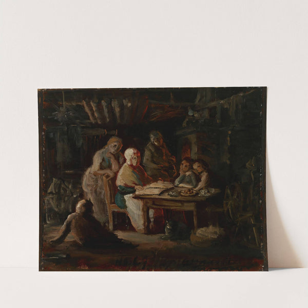 Sunday Night At Grandma's (Grandmother's Birthday), Sketch by Robert Wilhelm Ekman